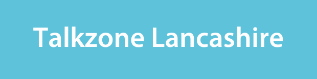 Talkzone Lancashire on a light blue background